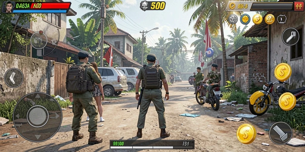 Tangkapan layar menampilkan aksi seru dalam game.