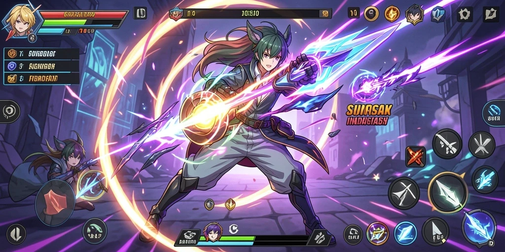 Tampilan awal game dengan karakter yang menarik.