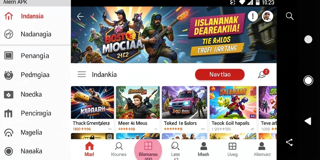 Tampilan layar utama yang menarik dan informatif.